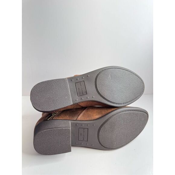 Sun + Stone‎ Ankle Boots Size 8.5 Brown Double Zip Almond Toe Cushioned NEW - Picture 8 of 8